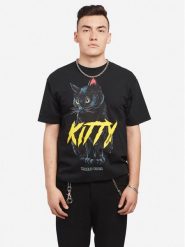 Domrebel T-shirt "Meow Box T" | Meow Box T-Shirt | Mężczyzna | Czarny. Czarne t-shirty męskie Domrebel, m, bez wzorów, z bawełny, bez kołnierzyka, bez ramiączek. W wyprzedaży za 399.00 zł.