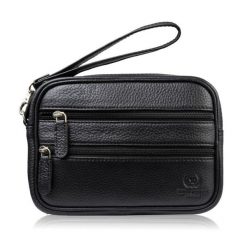 Saszetka męska skórzana do ręki czarna Paolo Peruzzi T-129-BL. Czarne saszetki i nerki męskie ze skóry, do ręki. Za 139.00 zł.