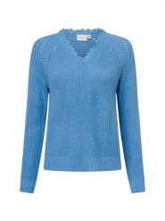 Vila sweter z dzianiny - Vioa Kobiety Sztuczne włókno niebieski, M. Niebieskie swetry nierozpinane damskie Vila, m, bez wzorów, z dzianiny, eleganckie, bez kołnierzyka, bez ramiączek. Za 159.95 zł.