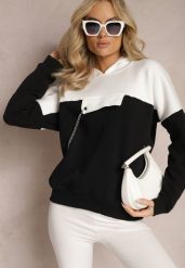 Czarna Bawełniana Bluza z Kapturem i Łańcuszkiem Ambriella. Czarne bluzy damskie Renee, bez wzorów, z bawełny, casualowe, bez ramiączek, z kapturem. Za 89.99 zł.