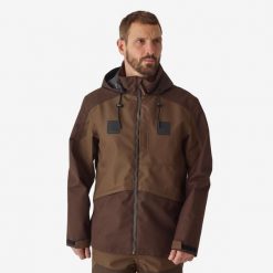 Kurtka Solognac 500 Renfort. Brązowe kurtki męskie SOLOGNAC, na lato, xl, bez wzorów, z poliesteru, sportowe, bez kaptura. Za 349.99 zł.