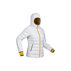 Kurtka narciarska SKI-P JKT 500 WARM damska. Białe kurtki sportowe damskie WED'ZE, s, bez wzorów, z materiału, bez ramiączek, bez kaptura, narciarskie. W wyprzedaży za 149.99 zł.