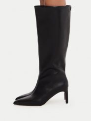 Nine West Kozaki CEO-C5178-1 Czarny. Czarne kozaki damskie Nine West, bez wzorów, ze skóry, bez obcasa, na szpilce, bez zapięcia. Za 329.99 zł.