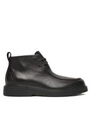 Calvin Klein Trzewiki Combat Apron Mid Boot Lth YM0YM01445 Czarny. Czarne botki męskie Calvin Klein, bez wzorów, ze skóry, bez obcasa, bez zapięcia. Za 699.99 zł.