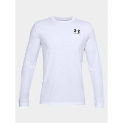 Koszulka longsleeve fitness męska UNDER ARMOUR z długim rękawem. Białe bluzy męskie Under Armour, m, bez wzorów, sportowe, bez ramiączek, bez kaptura. Za 97.73 zł.