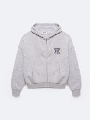 Bluza damska z kapturem rozpinana szara Madelina 901. Szare bluzy damskie BIG STAR, l, bez wzorów, z dresówki, eleganckie, bez ramiączek, z kapturem. Za 249.99 zł.
