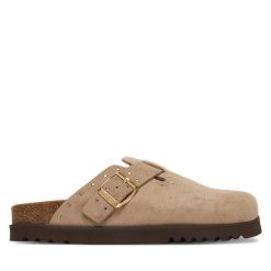 Klapki Scholl. Brązowe klapki damskie Scholl, bez wzorów, bez obcasa, bez zapięcia. Za 505.99 zł.