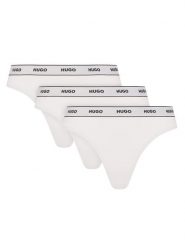 HUGO Komplet stringów 50480150 Biały. Białe majtki damskie Hugo, z bawełny. Za 119.99 zł.