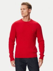 Tommy Hilfiger Sweter Classic MW0MW33132 Czerwony Regular Fit. Czerwone swetry męskie Tommy Hilfiger, m, bez wzorów, z bawełny, bez kołnierzyka, bez ramiączek. Za 569.99 zł.