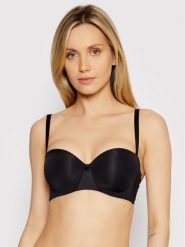Chantelle Biustonosz bardotka Essential C15G50 Czarny. Czarne biustonosze Chantelle, bez wzorów, z syntetyku. Za 379.99 zł.