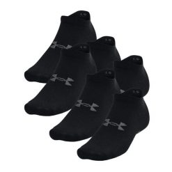 Skarpety Under Armour Essential No Show (6 par). Czarne skarpetki damskie Under Armour, bez wzorów, z materiału. Za 95.75 zł.