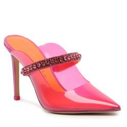 Klapki Kurt Geiger. Czerwone klapki damskie Kurt Geiger, bez wzorów, bez obcasa, bez zapięcia. Za 439.99 zł.