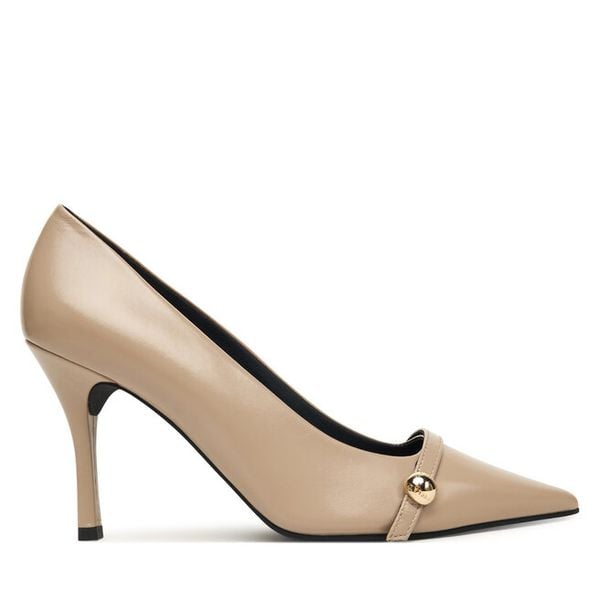 Szpilki Furla. Brązowe szpilki damskie Furla, bez wzorów, bez obcasa, na szpilce, bez zapięcia. Za 779.00 zł.