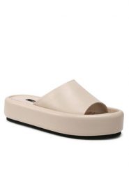 Gino Rossi Klapki 22SS03 Beżowy. Brązowe klapki damskie Gino Rossi, bez wzorów, ze skóry, bez obcasa, bez zapięcia. Za 194.99 zł.