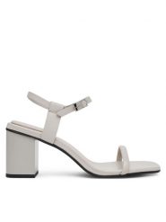 Calvin Klein Sandały Block Heel Sandal 75 Lth HW0HW02650 Szary. Szare sandały damskie Calvin Klein, bez wzorów, ze skóry, bez obcasa, na słupku, bez zapięcia. Za 489.99 zł.