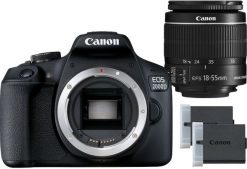 Canon EOS 2000D + obiektyw EF-S 18-55mm IS II + LP-E10. Lustrzanki cyfrowe Canon. Za 2,749.00 zł.