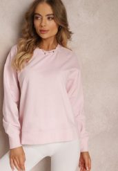 Różowa Bluza z Długim Rękawem i Okrągłym Dekoltem Miyoko. Czerwone bluzy damskie Renee, xs, bez wzorów, z dzianiny, casualowe, bez ramiączek, bez kaptura. Za 49.99 zł.