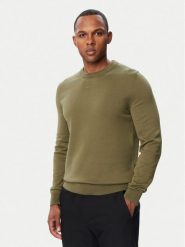 HUGO Sweter San Cassius-C2 50553588 Khaki Regular Fit. Brązowe swetry męskie Hugo, m, bez wzorów, z bawełny, bez kołnierzyka, bez ramiączek. Za 449.99 zł.