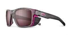 Okulary z polaryzacją Julbo Shield M - SP Polarized 3 HD - grey tranlu/pink. Czerwone okulary przeciwsłoneczne damskie JULBO. Za 681.99 zł.