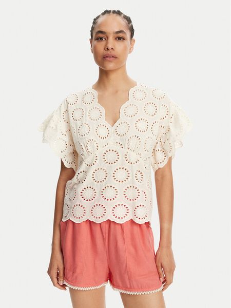 TWINSET Bluzka 251TT2364 Écru Loose Fit. Bluzki damskie Twinset, bez wzorów, z bawełny, bez kołnierzyka, bez ramiączek. Za 419.99 zł.