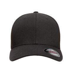 Siatkowa Czapka Z Daszkiem. Czarne czapki damskie FLEXFIT, bez wzorów, z bawełny. Za 65.99 zł.