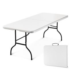 Stół turystyczny składany dla 6 osób MOUNTAIN GOAT 180 x 74 cm z walizką. Białe walizki damskie MOUNTAIN GOAT, bez wzorów. Za 129.99 zł.