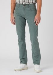 WRANGLER GREENSBORO MĘSKIE SPODNIE MATERIAŁOWE THYME W15QDRG37 112334234. Spodnie materiałowe męskie Wrangler, bez wzorów, z materiału. Za 239.99 zł.