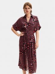 Desigual Sukienka koszulowa Candela 24SWVW41 Czarny Loose Fit. Czarne sukienki damskie Desigual, m, bez wzorów, z wiskozy, bez kołnierzyka, bez ramiączek, koszulowe. Za 399.99 zł.