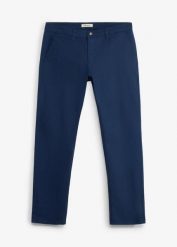 Spodnie chinosy relaxed fit ze stretchem, z bawełny organicznej, straight. Czarne eleganckie spodnie męskie bonprix, bez wzorów, z bawełny. Za 129.99 zł.