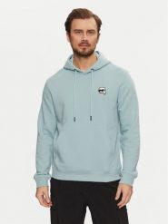 KARL LAGERFELD Bluza 705711 551900 Błękitny Regular Fit. Niebieskie bluzy męskie KARL LAGERFELD, m, bez wzorów, z bawełny, bez ramiączek, bez kaptura. Za 739.99 zł.
