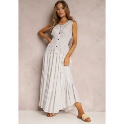 Biała Sukienka Kilroy. Białe sukienki damskie Renee, na lato, l, bez wzorów, boho, bez kołnierzyka, bez ramiączek, maxi, rozkloszowane. Za 84.99 zł.