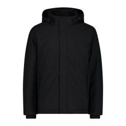 Kurtka narciarska z kapturem CMP Snaps. Czarne kurtki sportowe męskie CMP, bez wzorów, z softshellu, z kapturem, narciarskie. W wyprzedaży za 620.65 zł.