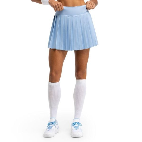 Damskie spódnico-spodenki tenisowe sport.tennis Siroko Flow Femme Light Blue. Niebieskie spódnice damskie SIROKO, bez wzorów, z tkaniny, sportowe, plisowane. Za 211.00 zł.
