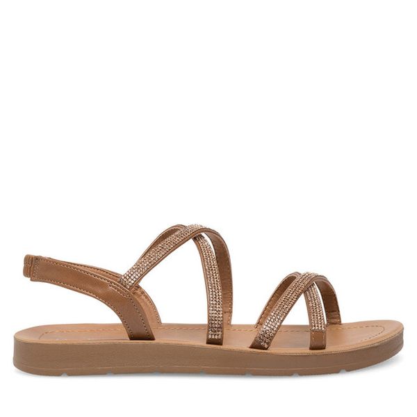 Sandały Clara Barson. Brązowe sandały damskie Clara Barson, bez wzorów, bez obcasa, na płaskiej podeszwie, bez zapięcia. Za 47.99 zł.