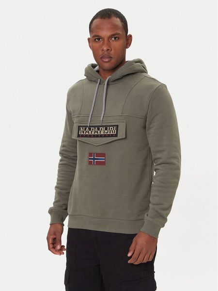 Napapijri Bluza Burgee Wint 4 NP0A892T Zielony Regular Fit. Zielone bluzy męskie Napapijri, m, bez wzorów, z bawełny, bez ramiączek, bez kaptura. Za 329.99 zł.