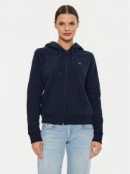 Tommy Jeans Bluza Flag DW0DW19729 Granatowy Regular Fit. Niebieskie bluzy damskie Tommy Jeans, s, bez wzorów, z bawełny, bez ramiączek, bez kaptura. Za 279.99 zł.