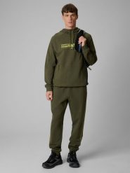 4F Spodnie dresowe joggery męskie - khaki M. Brązowe spodnie sportowe męskie 4F, m, bez wzorów, z dresówki, na fitness i siłownię. Za 159.99 zł.