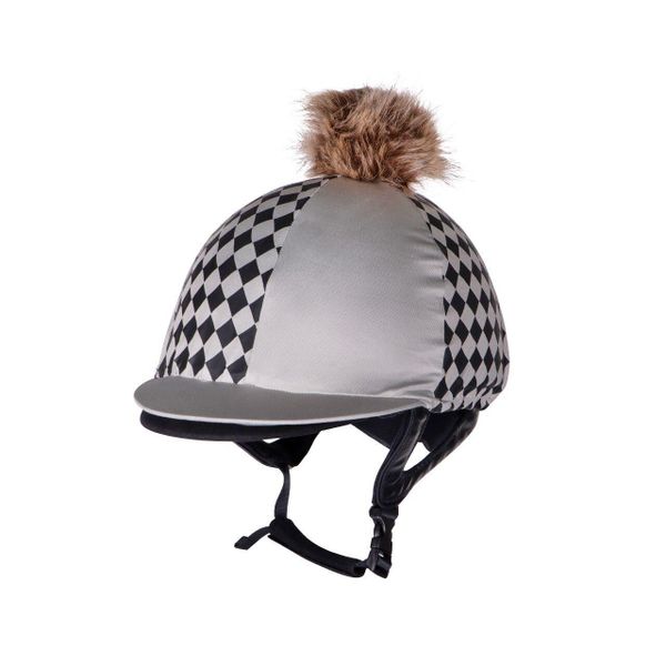 Czapka na kask jeździecki QHP Omaha. Brązowe czapki damskie QHP, bez wzorów, z elastanu. Za 162.50 zł.