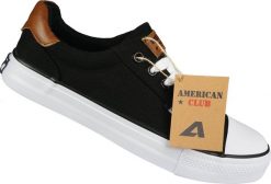 American Club Tenisówki męskie American Club czarne LH-77BL 42. Czarne trampki męskie American CLUB, bez wzorów, bez zapięcia. Za 72.00 zł.