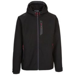 Kurtka wodoodporna Trespass Marlon B. Czarne kurtki męskie Trespass, xl, bez wzorów, z softshellu, bez kaptura. Za 277.99 zł.