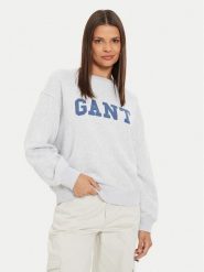 Gant Bluza Graphic 4200488 Szary Regular Fit. Szare bluzy damskie GANT, m, bez wzorów, z bawełny, bez ramiączek, bez kaptura. Za 519.99 zł.