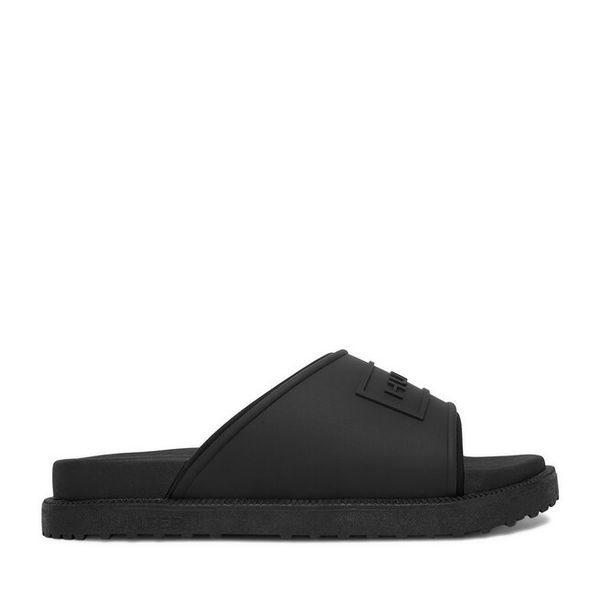 Klapki Hunter. Czarne klapki damskie Hunter, bez wzorów, bez obcasa, bez zapięcia. Za 169.99 zł.