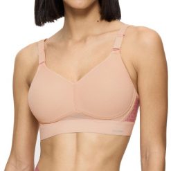 Biustonosz sportowy Hybrid Lite. Brązowe bielizna sportowa damska TRIACTION, bez wzorów, z elastanu. Za 281.00 zł.