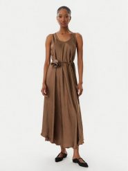 Marella Sukienka letnia Alcool 2613221015 Brązowy Regular Fit. Brązowe sukienki damskie Marella, na lato, bez wzorów, z acetatu, bez kołnierzyka, bez ramiączek. Za 1,269.00 zł.