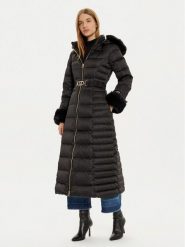 Marciano Guess Płaszcz zimowy Jastin 4BGL20 7187A Czarny Regular Fit. Czarne płaszcze damskie Marciano Guess, na zimę, z aplikacjami, z syntetyku, bez kołnierzyka, bez kaptura. Za 1,399.00 zł.