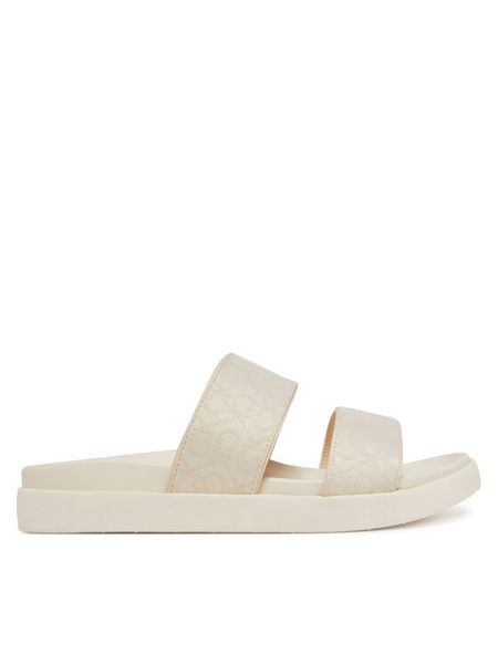 Calvin Klein Klapki Flat Slide Jacq HW0HW02486 Écru. Klapki damskie Calvin Klein, bez wzorów, z materiału, bez obcasa, bez zapięcia. Za 259.99 zł.