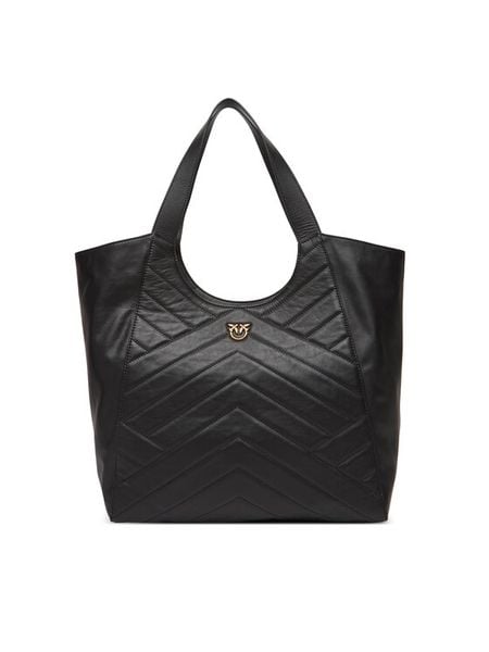 PINKO Torebka Tote Bag PE 25 PLTT 104536 A2AO Czarny. Czarne shopperki damskie Pinko, bez wzorów, ze skóry, bez dodatków. Za 1,099.00 zł.