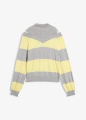 Cienki sweter z odsłoniętymi ramionami. Czerwone swetry nierozpinane damskie bonprix, bez wzorów, bez kołnierzyka, bez ramiączek. Za 109.99 zł.