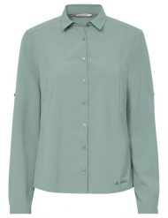 Koszula damska Rosemoor LS Shirt IV. Zielone koszule damskie Vaude, bez wzorów, z materiału, sportowe, bez kołnierzyka, bez ramiączek. Za 371.25 zł.