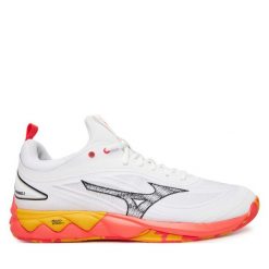 Buty halowe Mizuno. Białe buty sportowe męskie Mizuno, bez wzorów, bez zapięcia, mizuno wave. Za 429.99 zł.